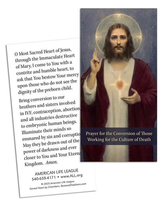 Conversion of Those Working for the Culture of Death Prayer Card