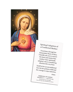 Spiritual Adoption of a Conflicted Mother Prayer Card