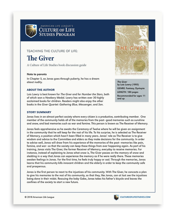 Book Discussion Guide: The Giver by Lois Lowry (FREE Download)