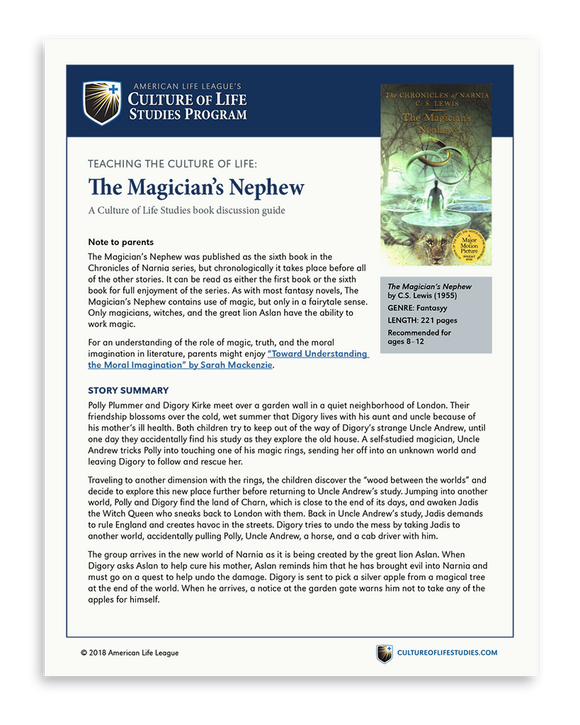 Book Discussion Guide: The Magician’s Nephew by C.S. Lewis (FREE Download)