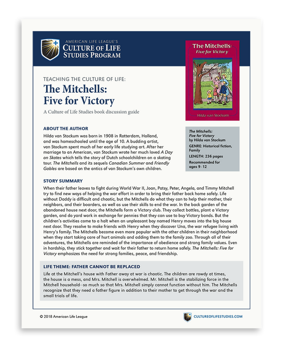 Book Discussion Guide: The Mitchells: Five  for Victory by Hilda van Stockum (FREE Download)