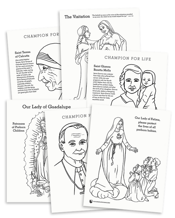 Pro-Life Saints Coloring Pages (Download)