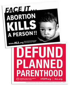 Face It . . . Abortion Kills a Person Sign