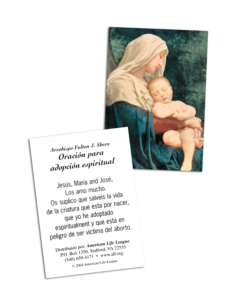 Fulton J. Sheen Spiritual Adoption Prayer Card (Spanish) – American ...