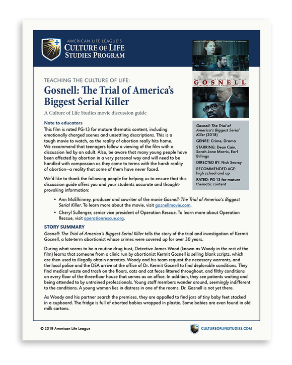 Movie Discussion Guide: Gosnell: The Trial of America's Biggest Serial Killer (FREE Download)