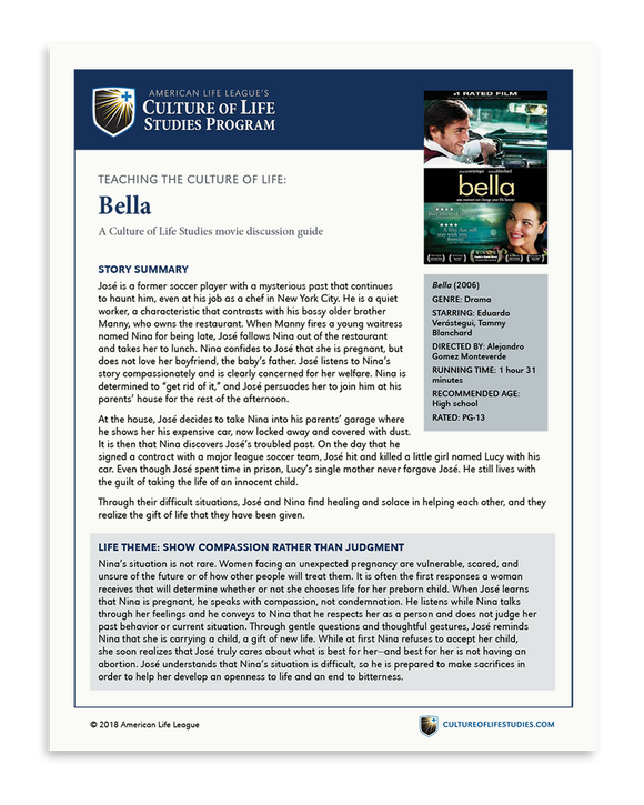 Movie Discussion Guide: Bella (2006) (FREE Download)