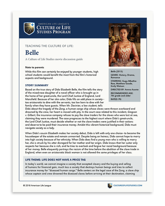 Movie Discussion Guide: Belle (2014)(FREE Download)