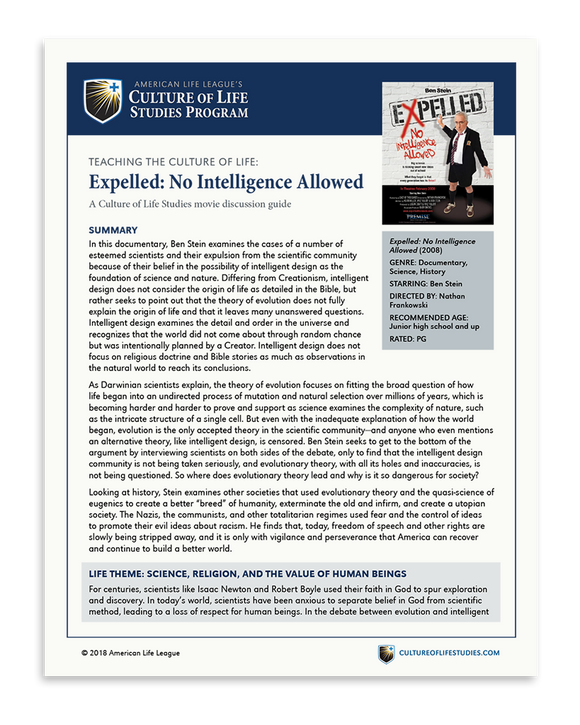 Movie Discussion Guide: Expelled: No Intelligence Allowed (2008) (FREE Download)