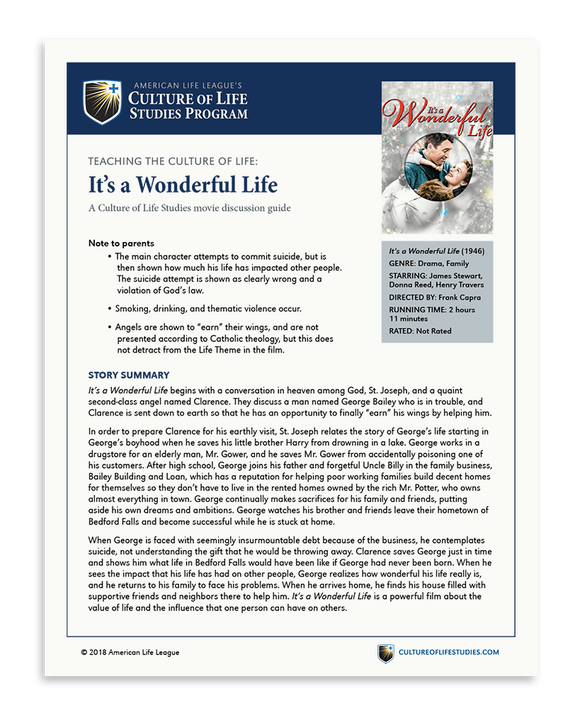 Movie Discussion Guide: It's a Wonderful Life (1946) (FREE Download)