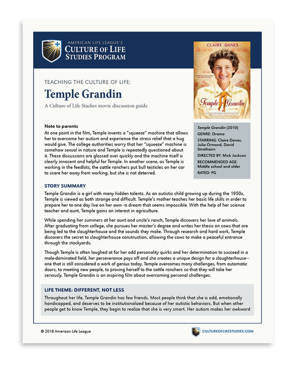 Movie Discussion Guide: Temple Grandin (FREE Download)