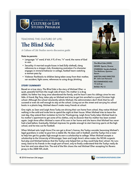 Movie Discussion Guide The Blind Side 2009 FREE Download