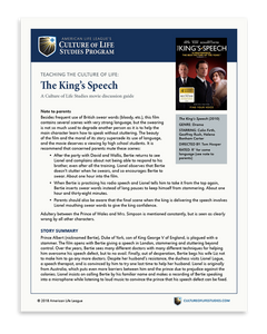 Movie Discussion Guide: The King's Speech (FREE Download)