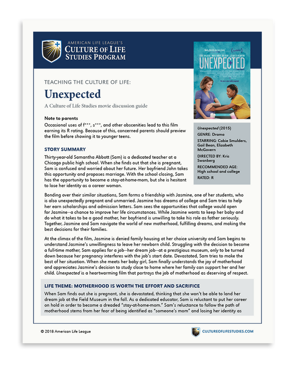 Movie Discussion Guide: Unexpected (FREE Download)