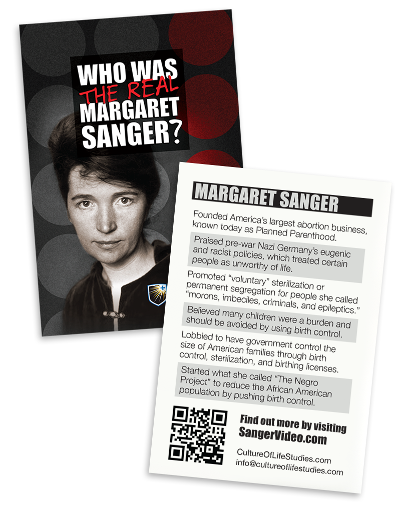 Who Was the Real Margaret Sanger? drop card packs American Life League