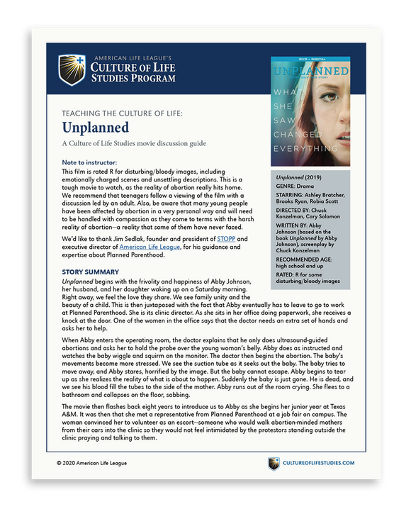 Movie Discussion Guide: Unplanned (FREE Download)